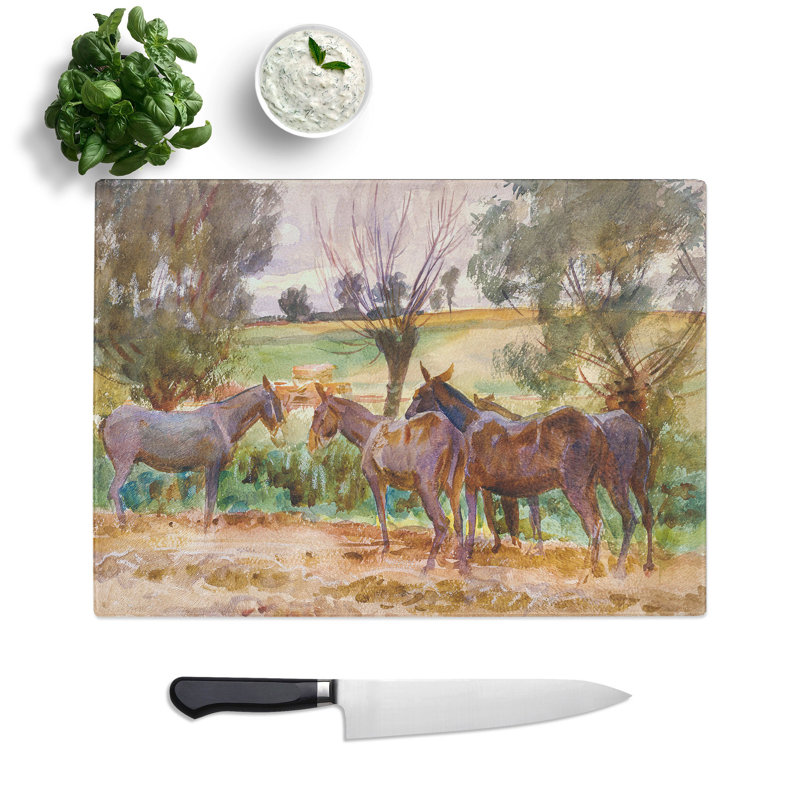 Mules and Donkeys by John Singer Sargent Chopping Board, 0.4cm H x 28.5cm W x 39cm L