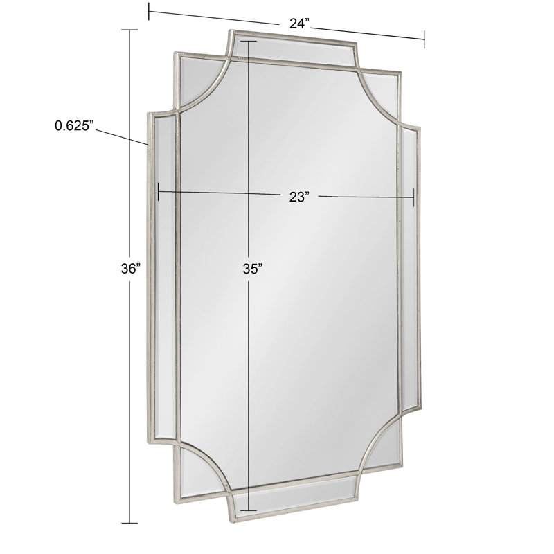 Ocilla Flat Mirror, Silver, 36" x 24"