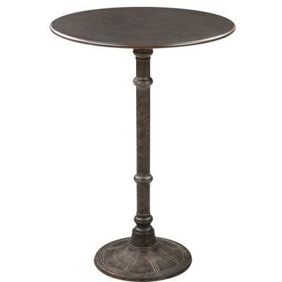 Abarne Mahogany Round Metal Base Dining Table