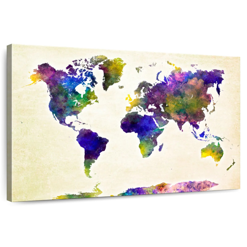 Carte du monde Aliaz, H 30 po x l 45 po