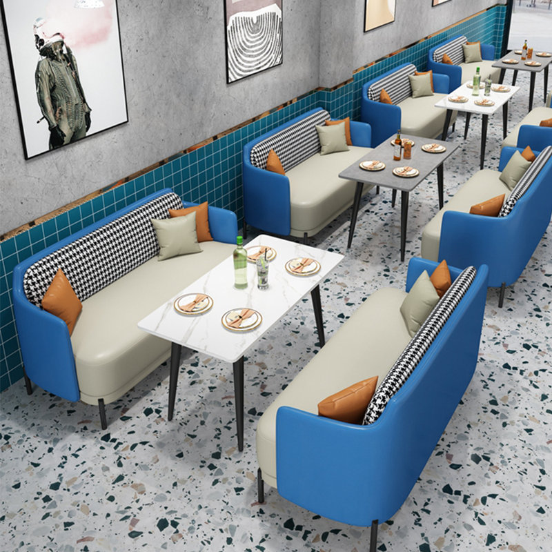 Banc moderne de restaurant, café et pâtisserie, Bleu / beige