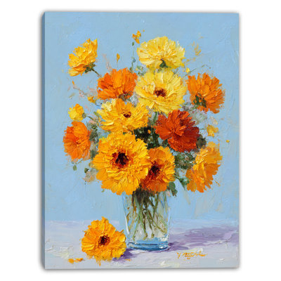 Sunlit Marigolds in Glass