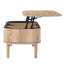 Table basse à plateau relevable 39,4 po, table basse ovale cannelée avec 3 compartiments cachés, bureau central ovale en bois de style Mid-Century avec rangement, plateau de table relevable pour la maison et le bureau, assemblage facile, Burlywood