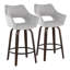 Tabouret de bar et de comptoir en tissu Sarah avec pieds en bois cintré et repose-pieds rond Sarah-100169902-100169898