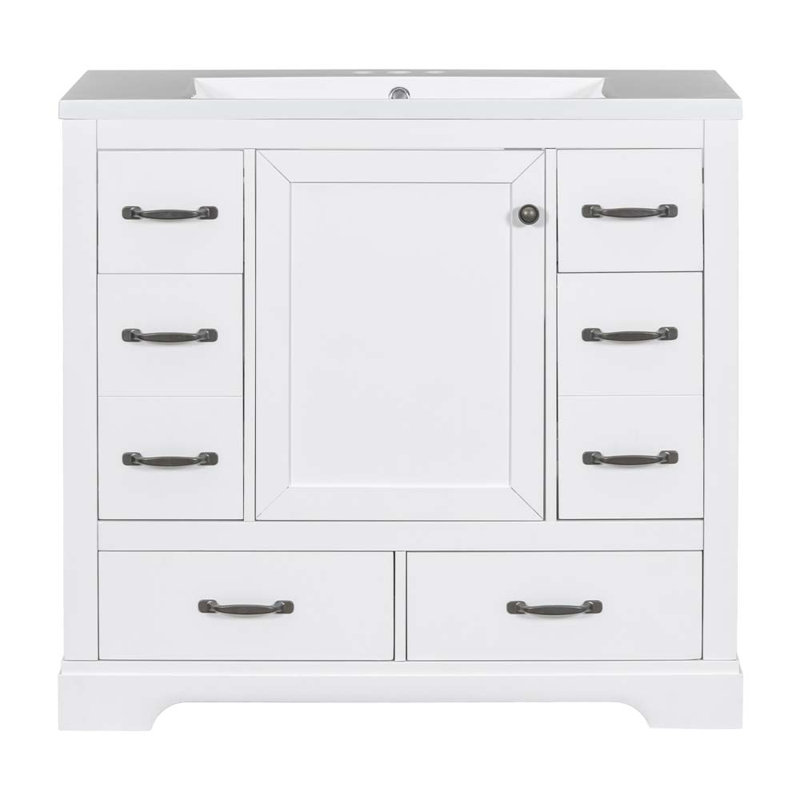 Meuble-lavabo simple 36 po avec lavabo blanc