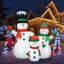 Gonflable familial bonhomme de neige
