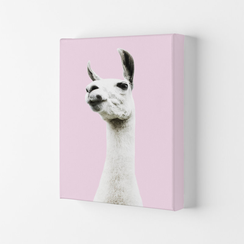 Pink Llama by Victoria Frost - Print, Wrapped Canvas, 59.4cm H x 42cm W x 4cm D