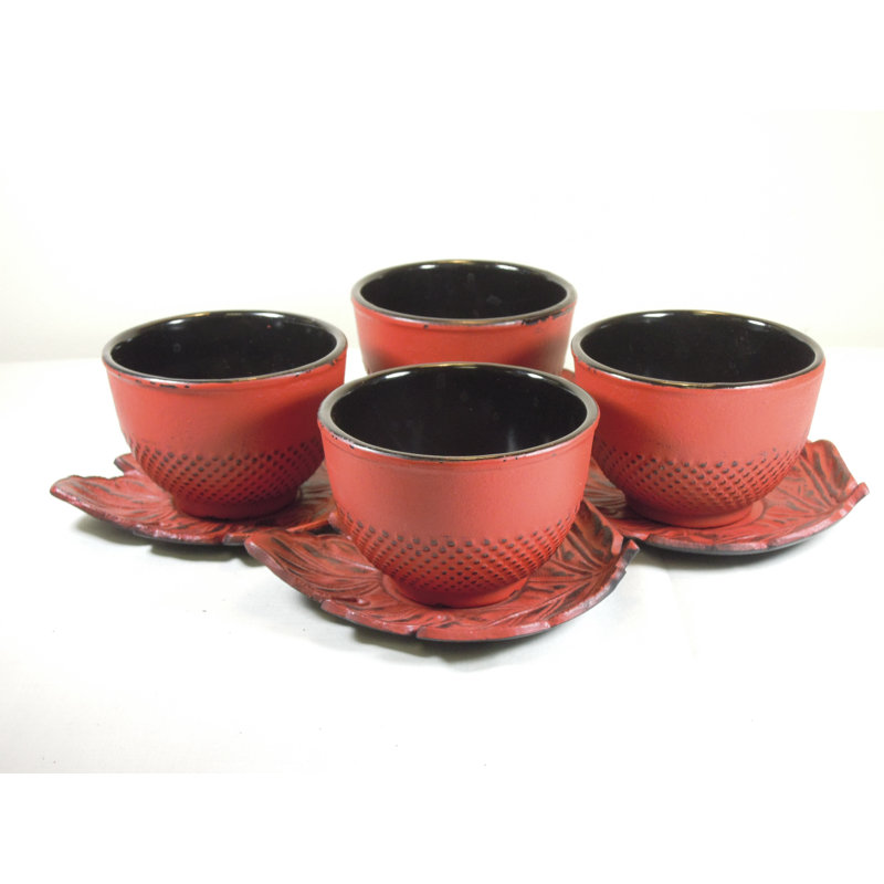 Brycie Iron Teacup and Saucer, Red