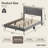 Velvet Upholstered Platform Bed Frame With Storage Headboard And LED Lights-979535343-978940313