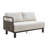 Escobedo 123 In. Grey Metal Outdoor Sectional With Off White Cushions