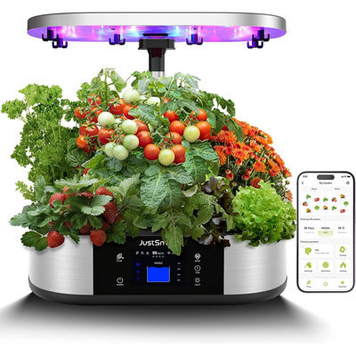 GS1 Max Smart Hydroponic System Indoor Herb Garden With 36W Full-Spectrum Plant Grow Light