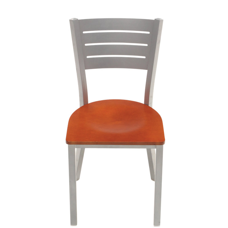 Chaise de café - Hauteur de l'assise: H 18,25 po , Argent / orange