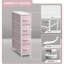 Organisateur de tiroir mobile rose en tissu