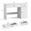 Bureau d'ordinateur l 47,2 po avec 2 tiroirs et tablette réglable, grande armoire de rangement pour le bureau personnel
