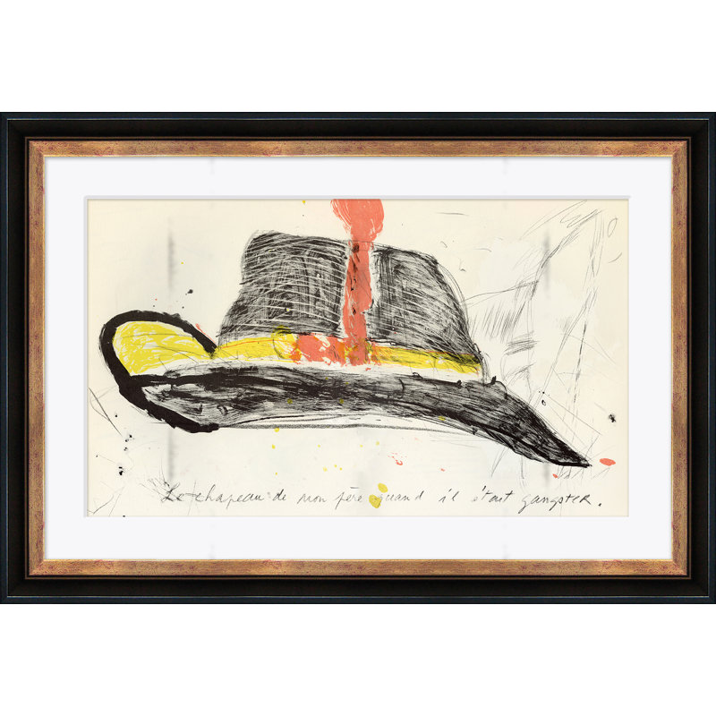 Chapeau de chapeau - peinture encadrée sur papier