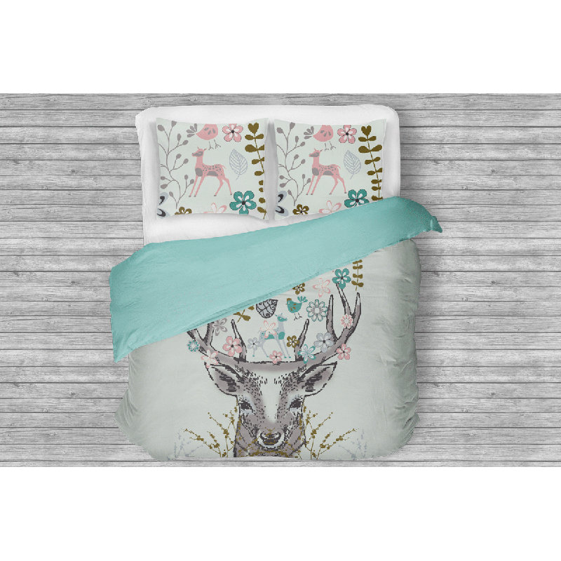 Cervus Duvet Cover Set, 160 x 200 cm - 2 Pillowcases (70 x 80 cm)