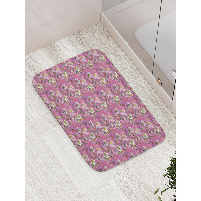 Soft Plush Anti-Slip Polyester Bath Mat in Beige