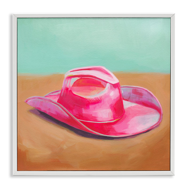 Art de la giclée rose encadrée par Grace Popp, Estampe numérique encadrée blanc bord de mer, H 17 po x l 17 po