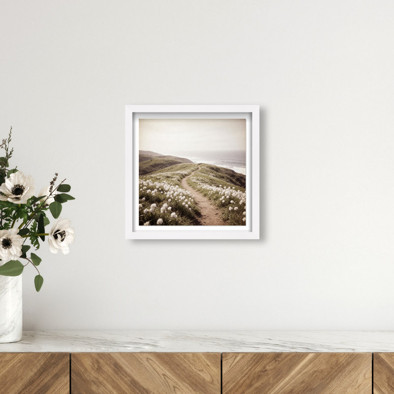 Blooming Path Print by Oliver Gal, 13.5" H x 13.5" W, White Shadowbox