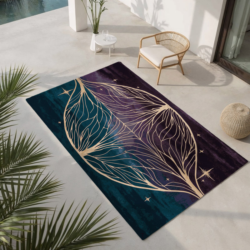 Tapis intérieur et extérieur Veil Of Ivy, Rectangle 1 pi 6 po x 2 pi 6 po