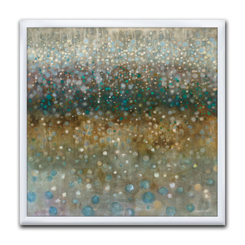 « brun pluie »-cadre photo sur toile, Cadre blanc, H 16 po x l 16 po x P 1 po