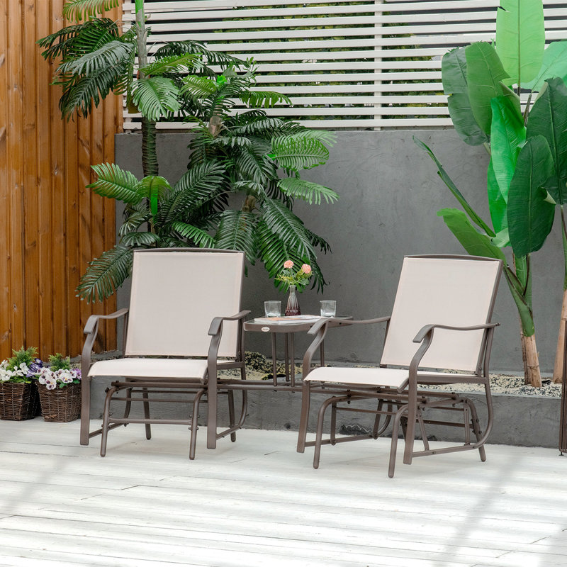 Outstanding Outdoor Rocking Chair Set With Coffee Table For Relaxing Moments
