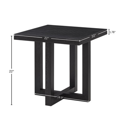 Table de bout contemporaine Luno, noyer et blanc