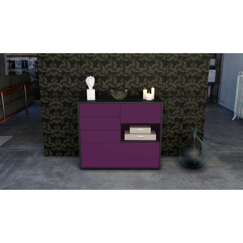 Pulaski 92cm Sideboard, Anthracite/Purple