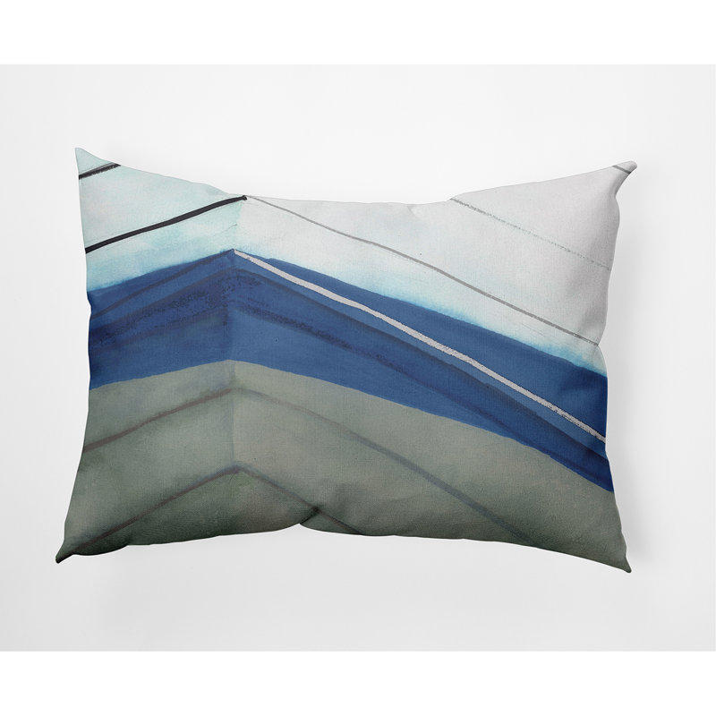 Boat Abstract Reversible Throw Pillow, Taupe