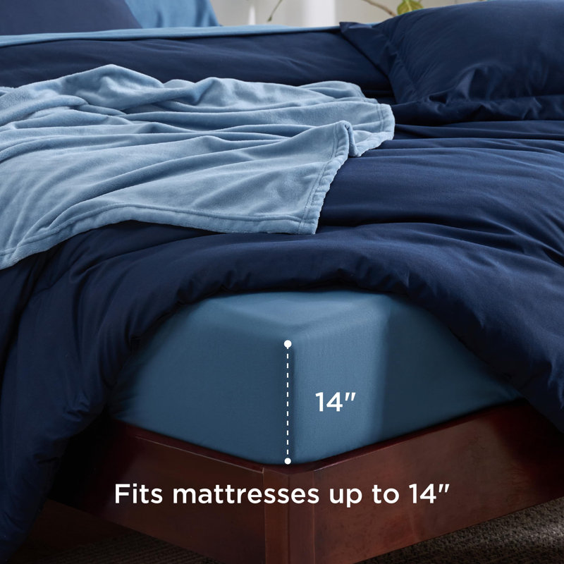 Bedsure Prewashed Bedding Set with Soft Fleece Microfiber Bed Blanket, Queen Comforter + 7 Additional Pieces