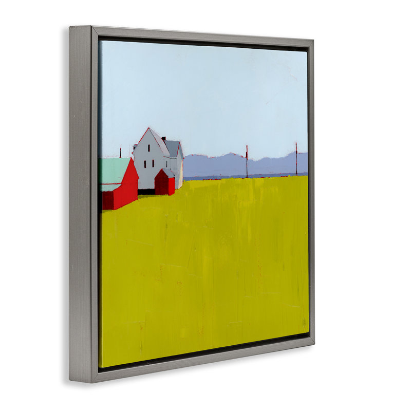 Cadre flottant de style campagnard et de remise, design par Ruth LaGue, Cadre flottant gris lustré, H 18 po x l 18 po