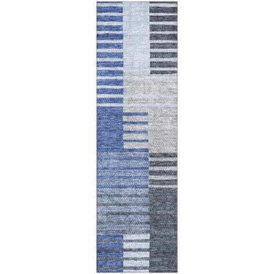 Premium Machine Washable Prisco Blue Rug