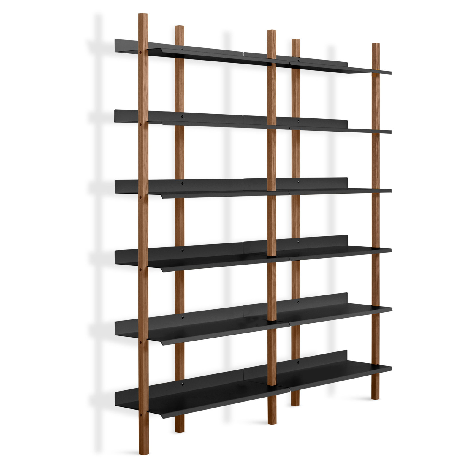 Browser 37 " Bookcase, (6 Shelves) 82" H x 37" W x 17" D, Walnut/Oblivion