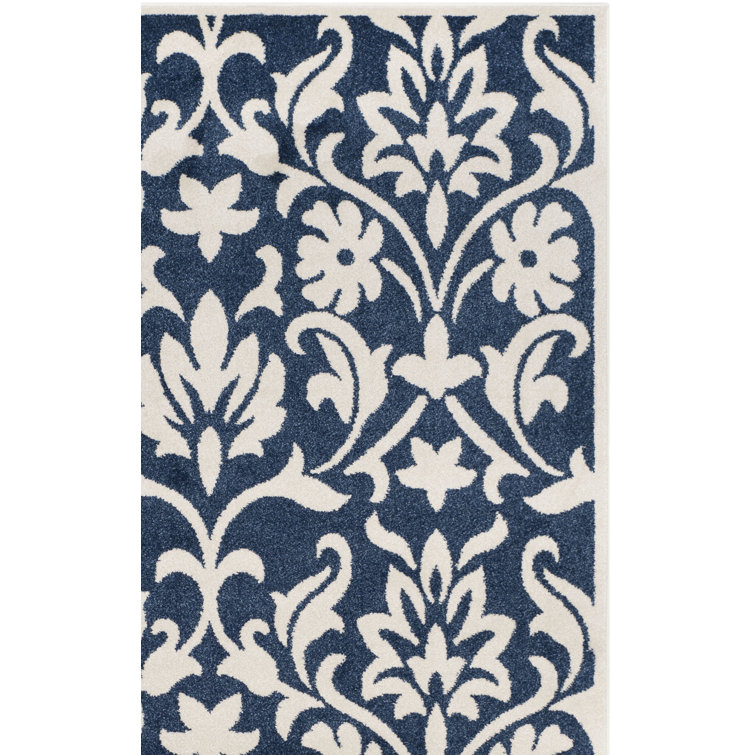 Tapis bleu marine / ivoire Ishee