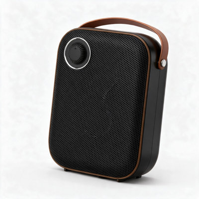 Portable Ceramic Space Heater for Office Desk, 1500W Small Electric Heater with Thermostat 41-95°F, 2 Heat Levels, Overheat & Tip-Over Protection, Black