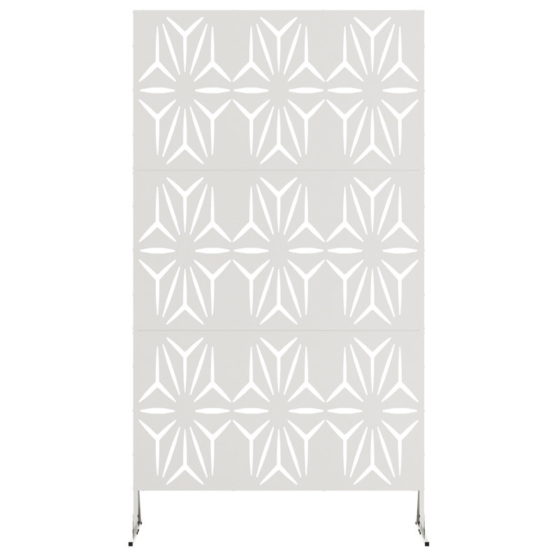Metal Fence Panel Metal Large Patterned, Silver