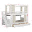 Full Over Full Bunk Bed With Privacy Curtains, Under Bed LED Lights, Storage Stairs And Drawers