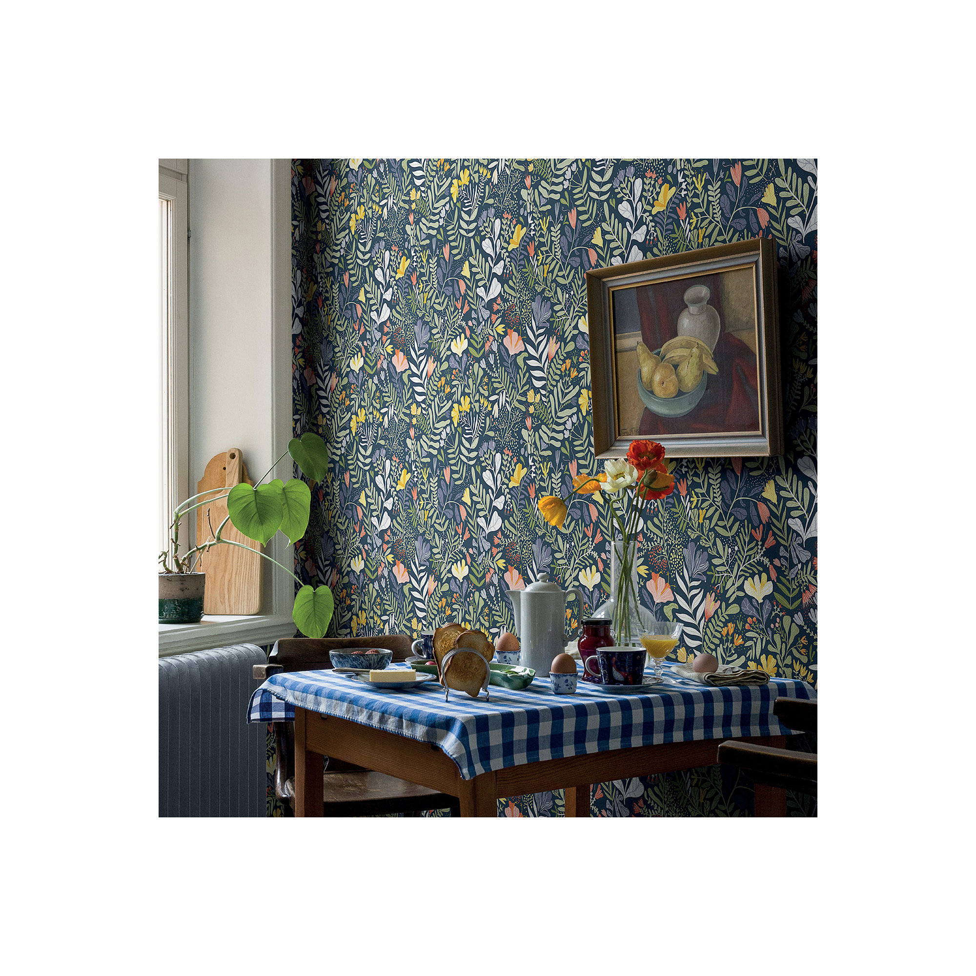 Ackworth Floral Roll, Navy Blue