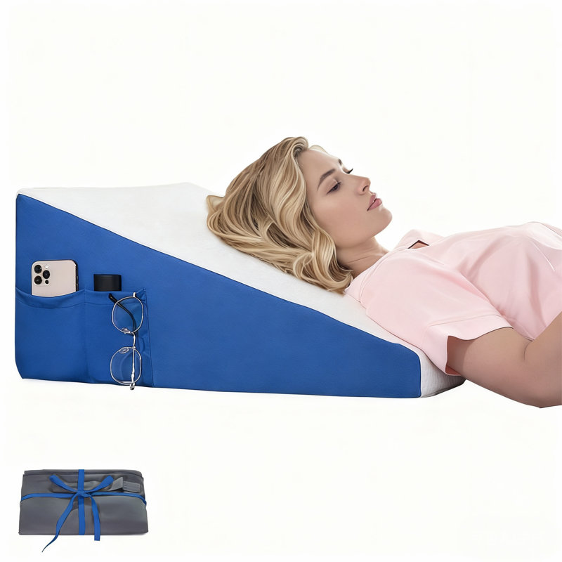 Avory Bed Wedge Pillow for Sleeping, Back Support and Leg Elevation, Height 7.5"/10"/12", 2 Pillowcases Included, 10"H x 24"