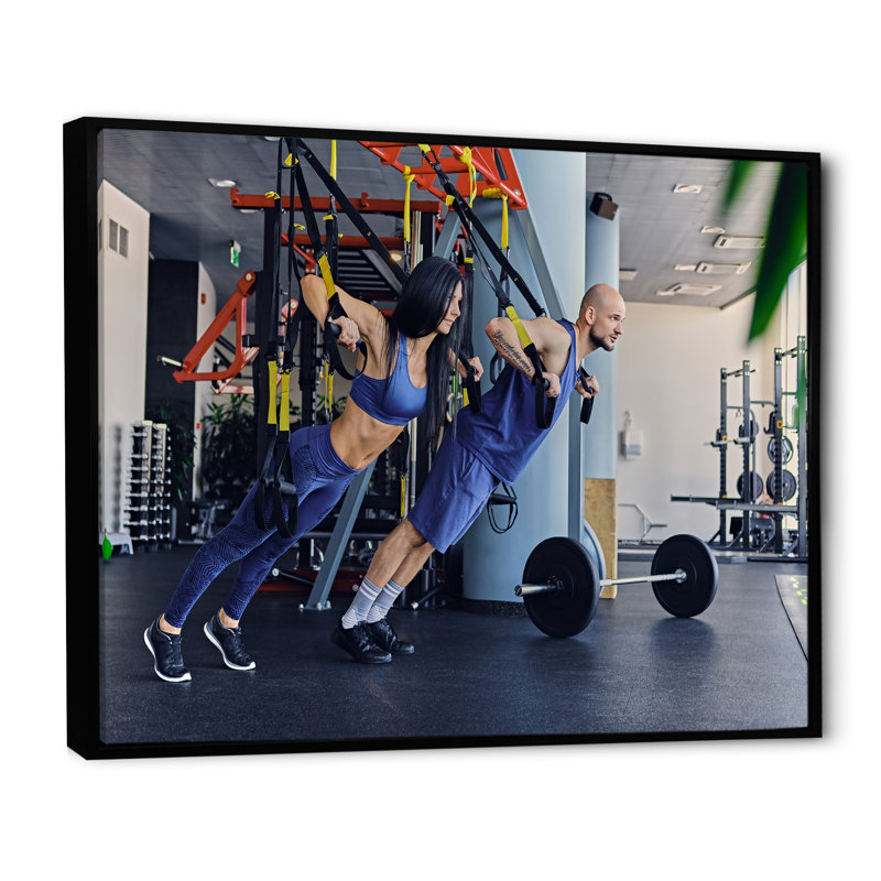 Athlétisme Couple, robes, entraînement sur toile, H 24 po x l 32 po x P 1 po, Cadre flottant noir