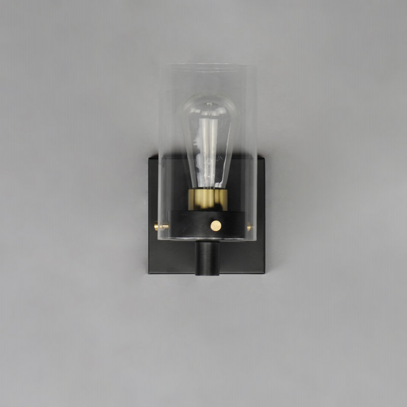 Mihrije Steel Armed Sconce, Black/Satin Brass