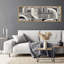 Ligne géométrique «Blackish Green Abstract Shapes Rustic Mid Century Modern Decorations, très grande œuvre d'art, impression encadrée»-98042246-111665195