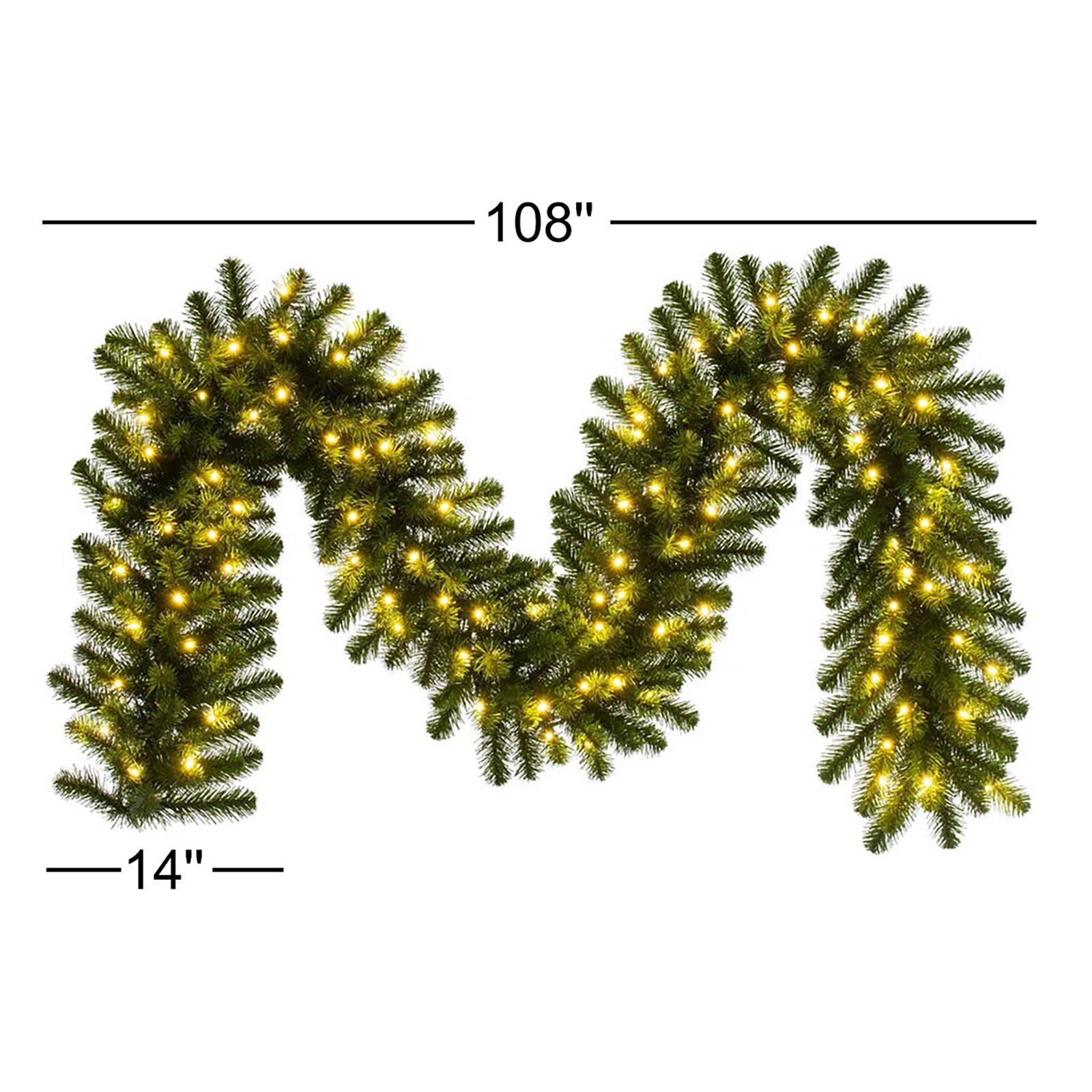 9' x 14" Deluxe Sequoia Garland WA 100WW
