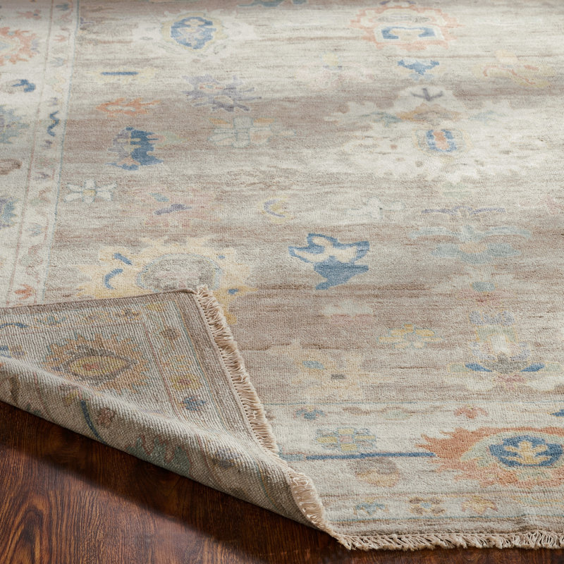 Colorburst Oushak Hand Knotted Area Rug, Rectangle 6' x 9'