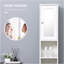 Grande armoire de rangement avec miroir Kleankin, armoire tour autoportante en bois avec tablettes réglables, pour salle de bain ou salon, blanc