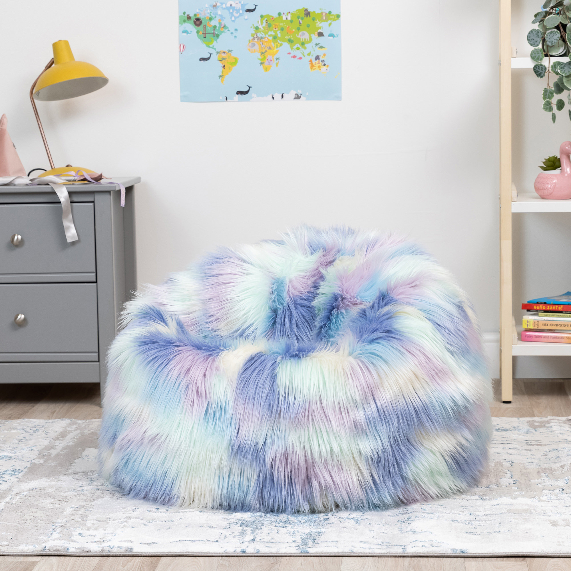 Zoomie Kids Icon Kids Faux Fur Fluffy Bean Bag Chair Reviews