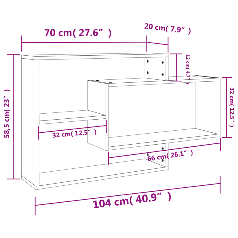 Jaleshia 3 Piece Floating Shelf, Concrete Grey