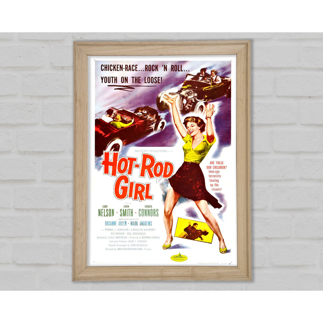 Hot Rod Girl Poster 1 - Einzelne Bilderrahmen Kunstdrucke