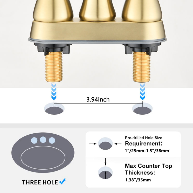 2 robinets de lavabo pour salle de bain en or brossé - bonde escamotable, débit aéré pour un lavage confortable, bec haut, buse pivotante à 360 degrés, matériau en zinc de performance supérieure,