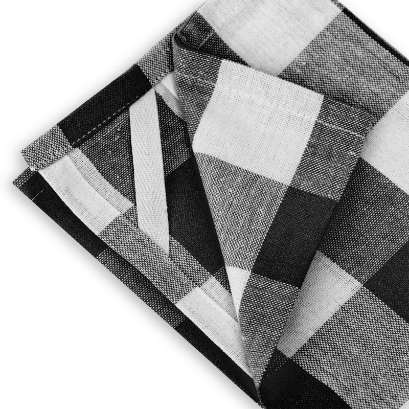 Torchon Country Check, Noir / blanc